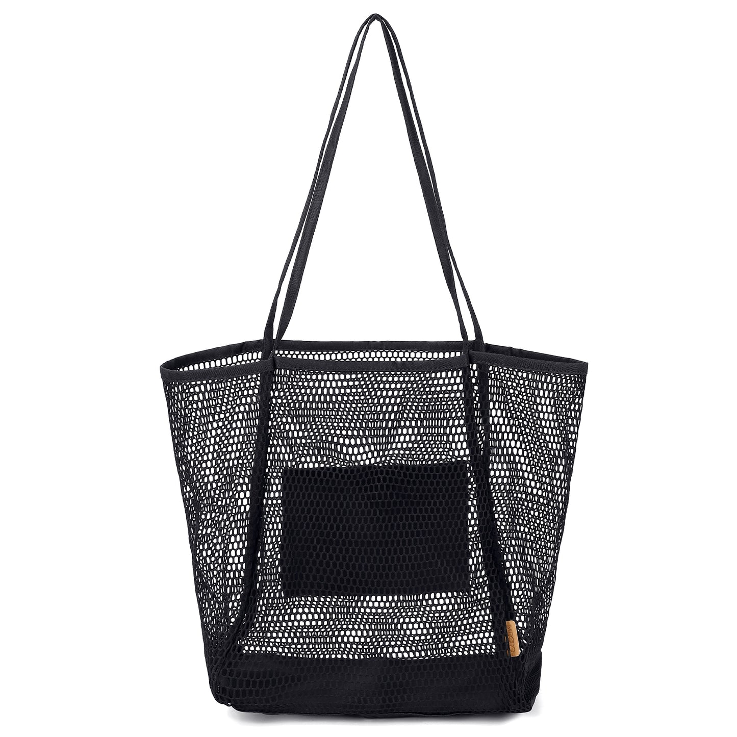 MDODO Beach bags Summer Travel Mesh Tote Bag with Large Inner Pocket, Sandproof Woven Shoulder Handbag