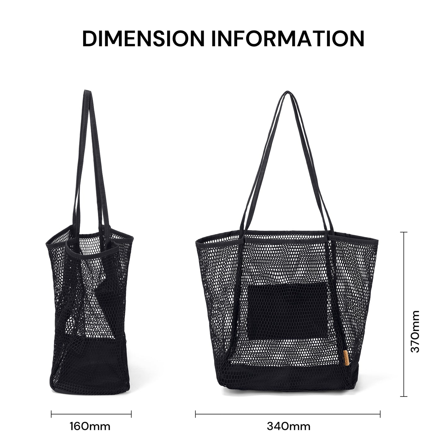 MDODO Beach bags Summer Travel Mesh Tote Bag with Large Inner Pocket, Sandproof Woven Shoulder Handbag