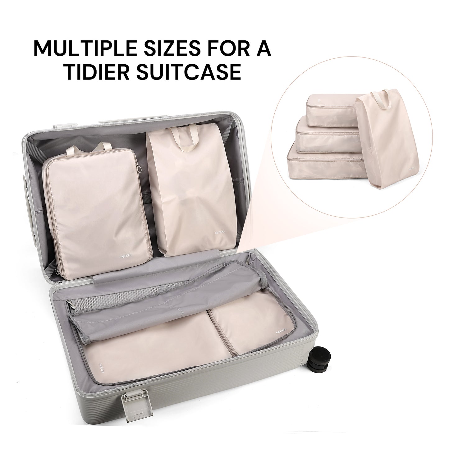MDODO 4-piece Set Storage Bag for Home and Travel Garment Bags for Travel