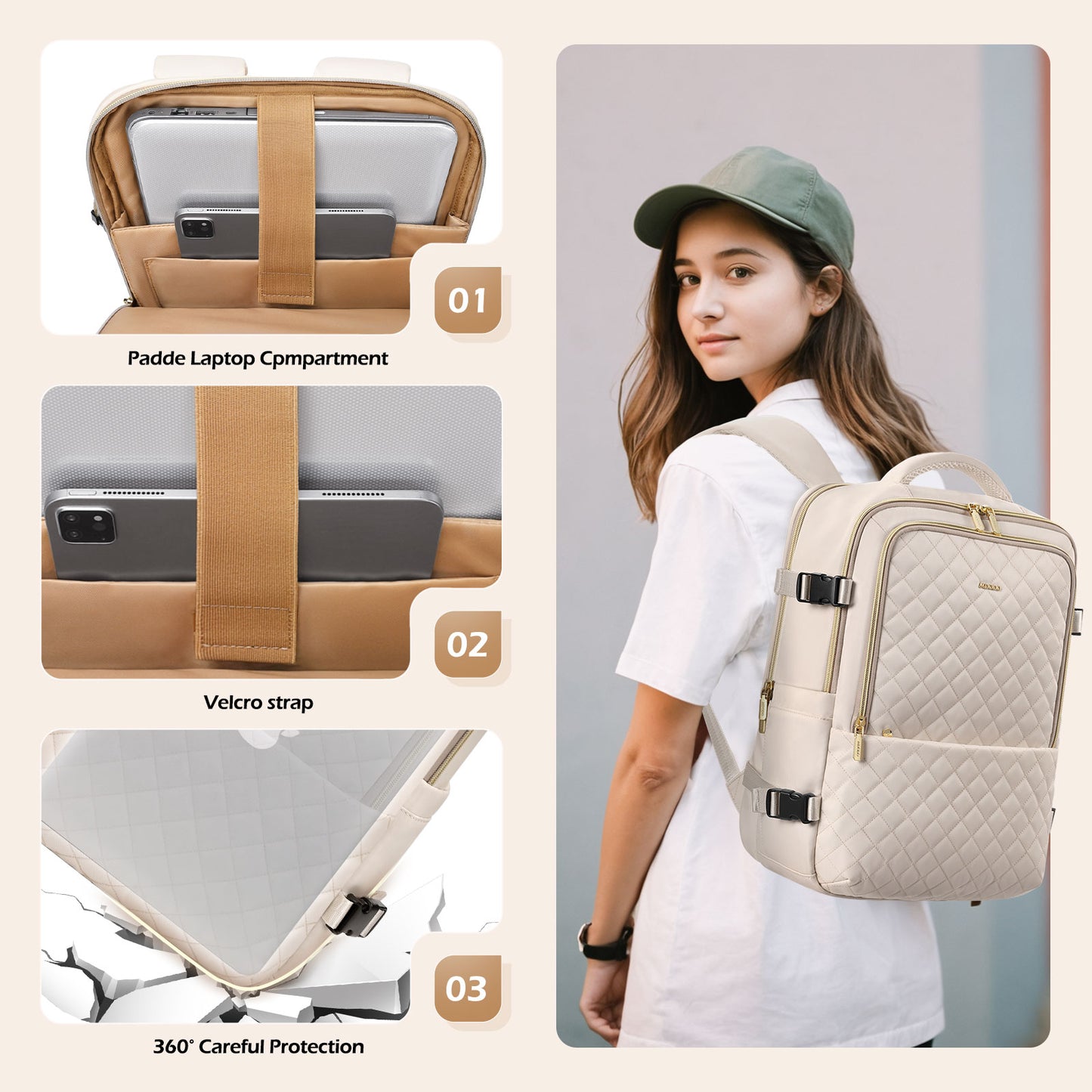 MDODO Rucksacks Travel Backpack for Women Men