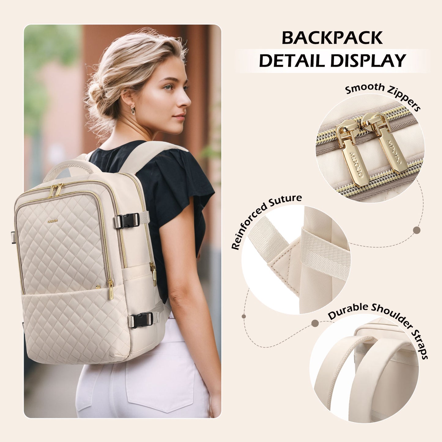 MDODO Rucksacks Travel Backpack for Women Men