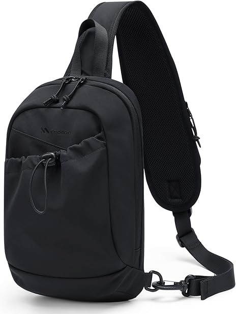 MDODO All-purpose Sport Sling Bag for Women, Crossbody Sling Chest Daypack Shoulder Bag Cross body Bag for Casual Commuting Work Travel Sport Hiking,3.4L(Beige/Black)