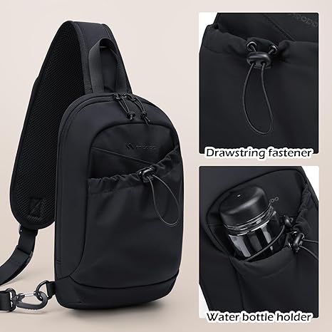 Sling Bag for Women, Crossbody Sling Chest Daypack Shoulder Bag Cross body Bag for Casual Commuting Work Travel Sport Hiking,3.4L(Beige/Black)