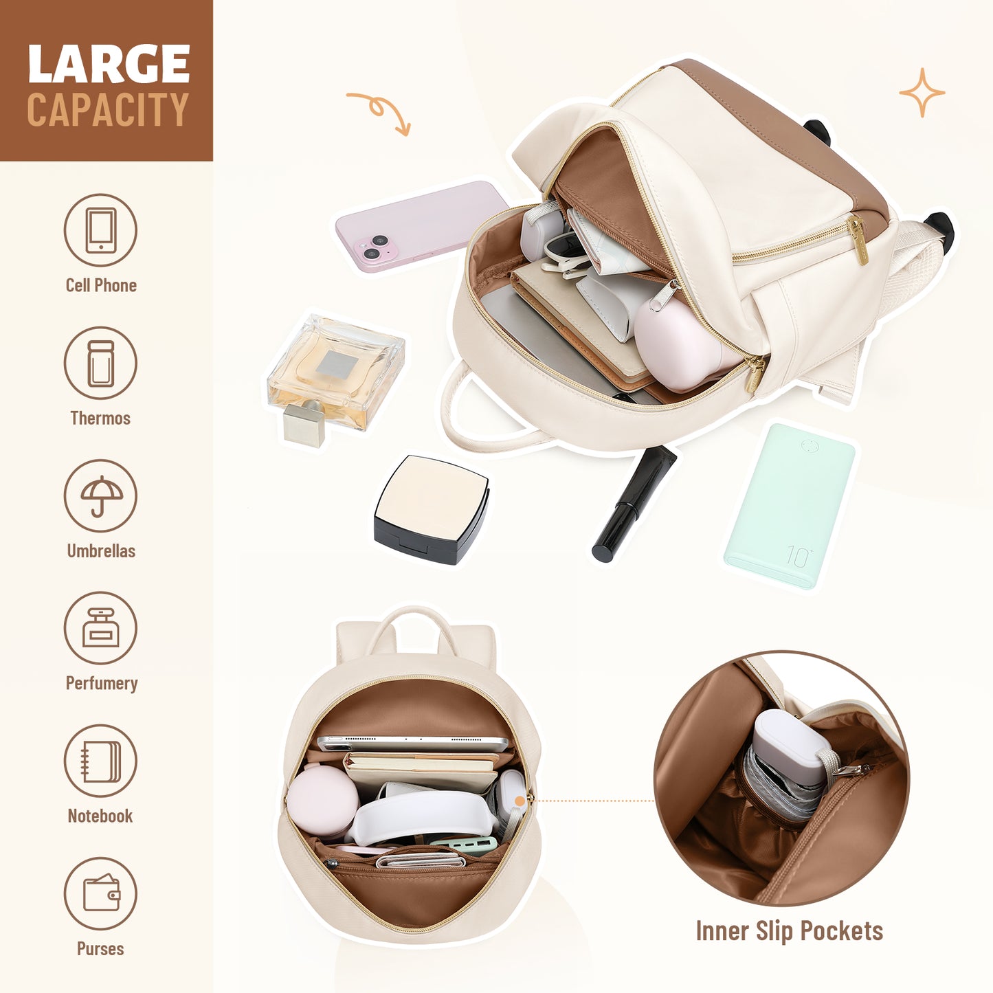 MDODO Small Knapsacks Lightweight Stylish Mini Backpack Daypack Purses Cute Bookbag for Casual College Travel Daily,fit 10.9Inch iPad