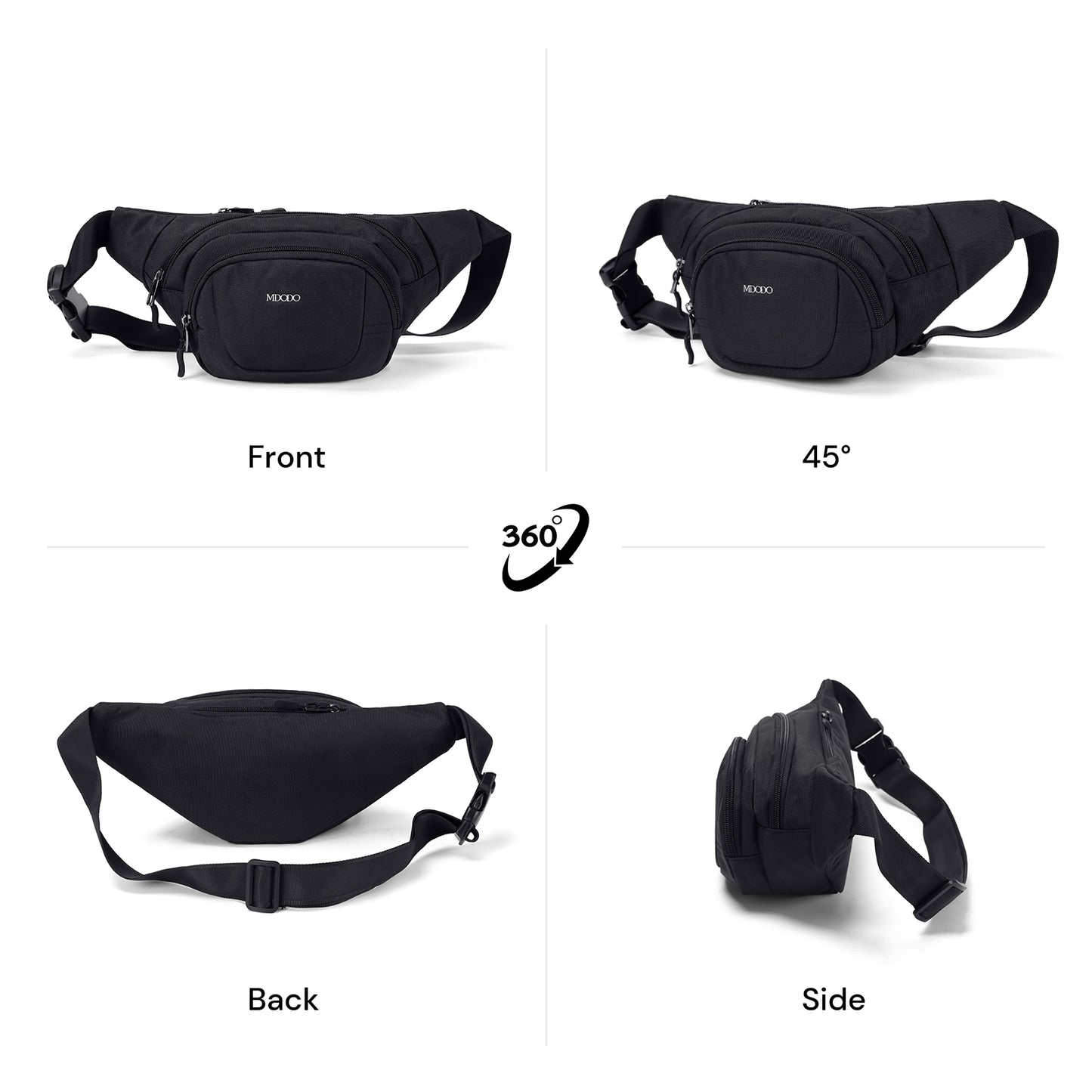 MDODO Bum bags Checkered Crossbody Bag Large Nylon Belt Purse Fanny Packs