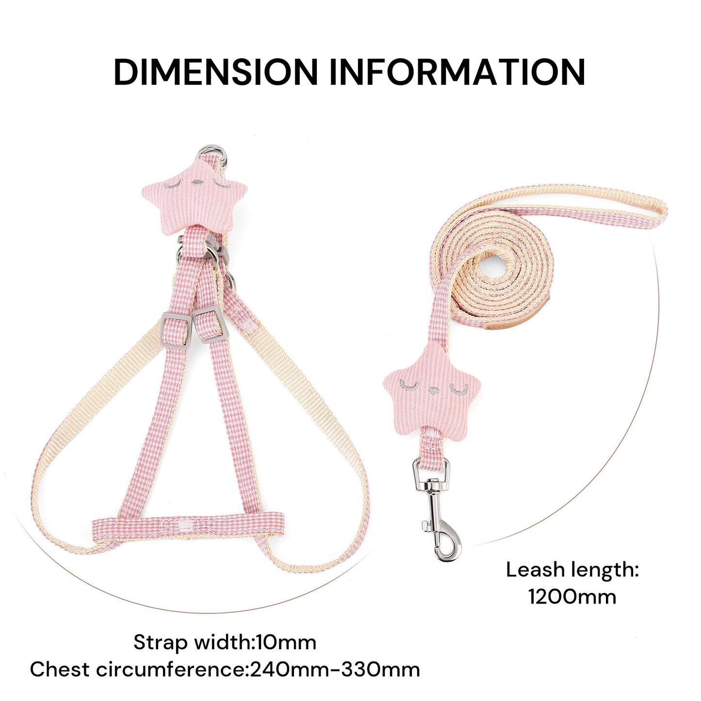 MDODO Adjustable Easy Control Medium Large Cat Dog Harness Leashes for animals