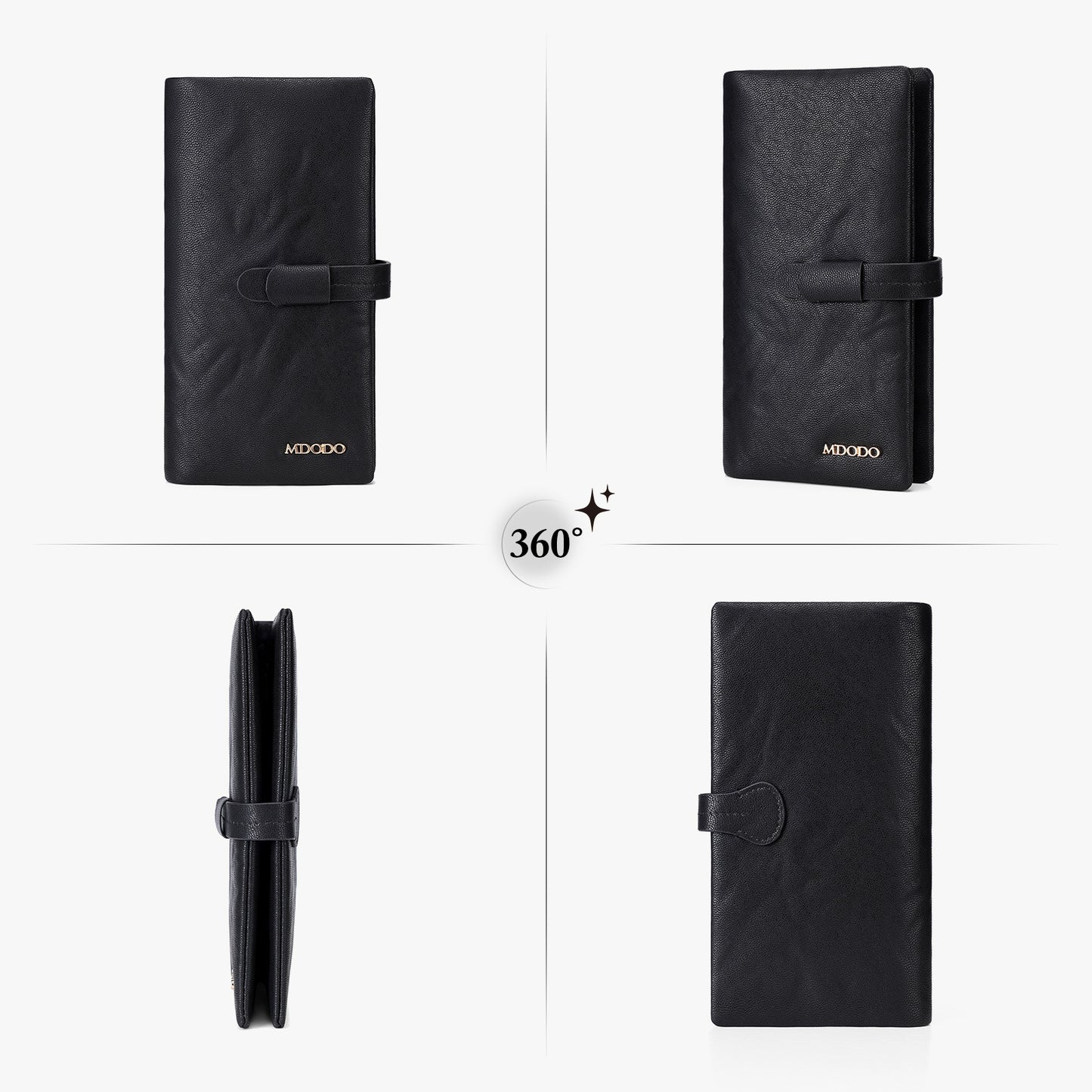 MDODO Classic Credit Card Cases Long Leather Handbags Wallet Purses