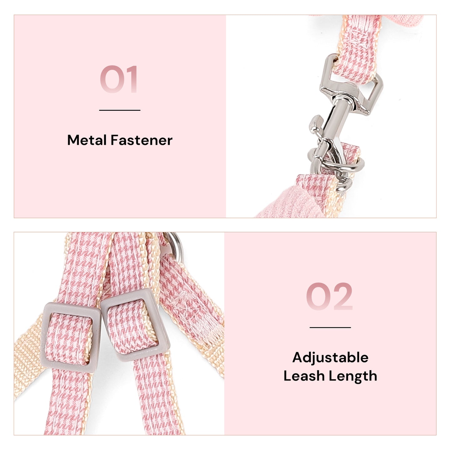 MDODO Adjustable Easy Control Medium Large Cat Dog Harness Leashes for animals