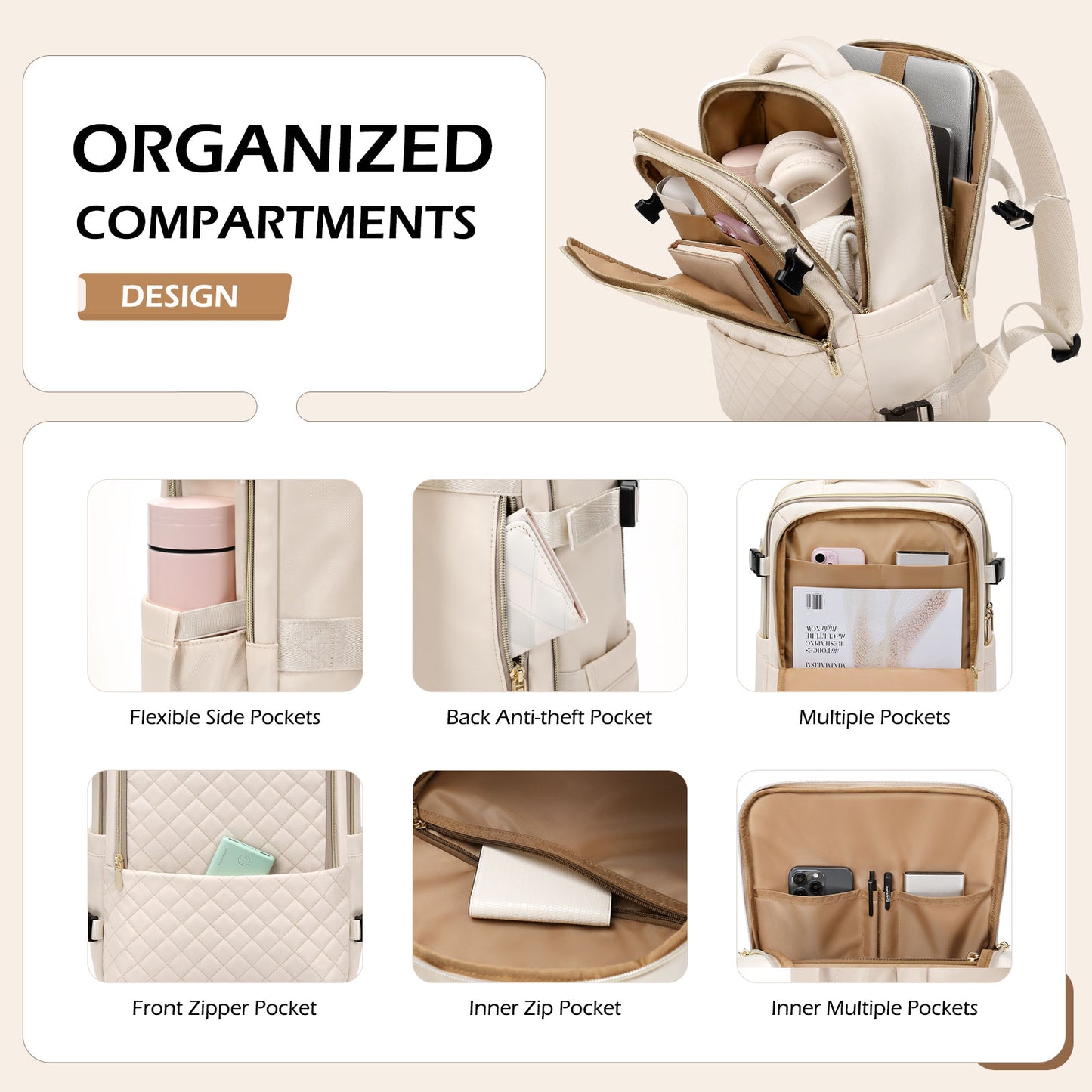 MDODO Rucksacks Travel Backpack for Women Men