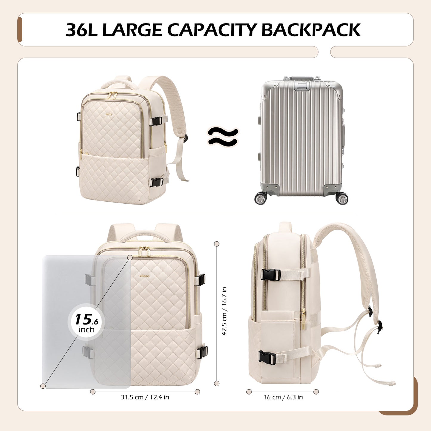 MDODO Rucksacks Travel Backpack for Women Men