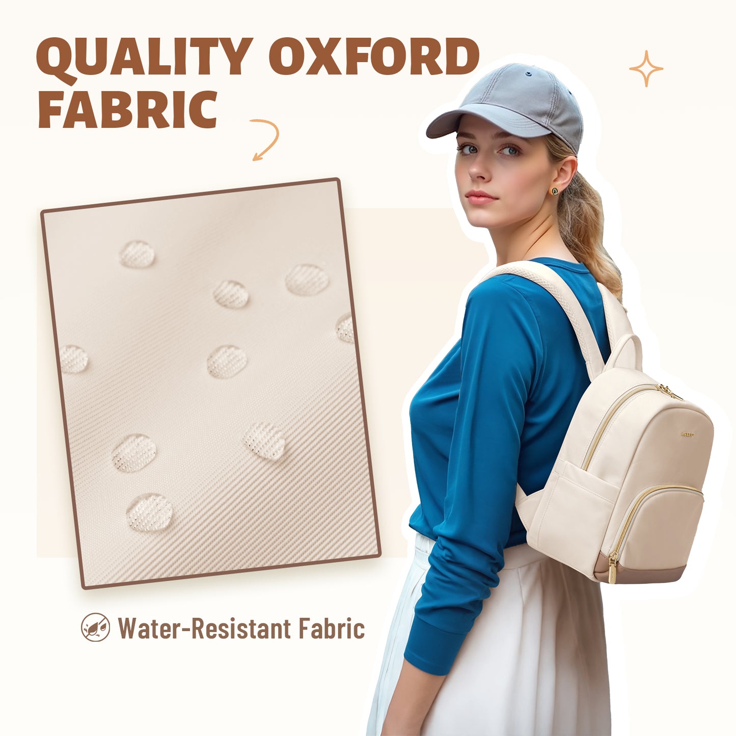 MDODO Small Knapsacks Lightweight Stylish Mini Backpack Daypack Purses Cute Bookbag for Casual College Travel Daily,fit 10.9Inch iPad