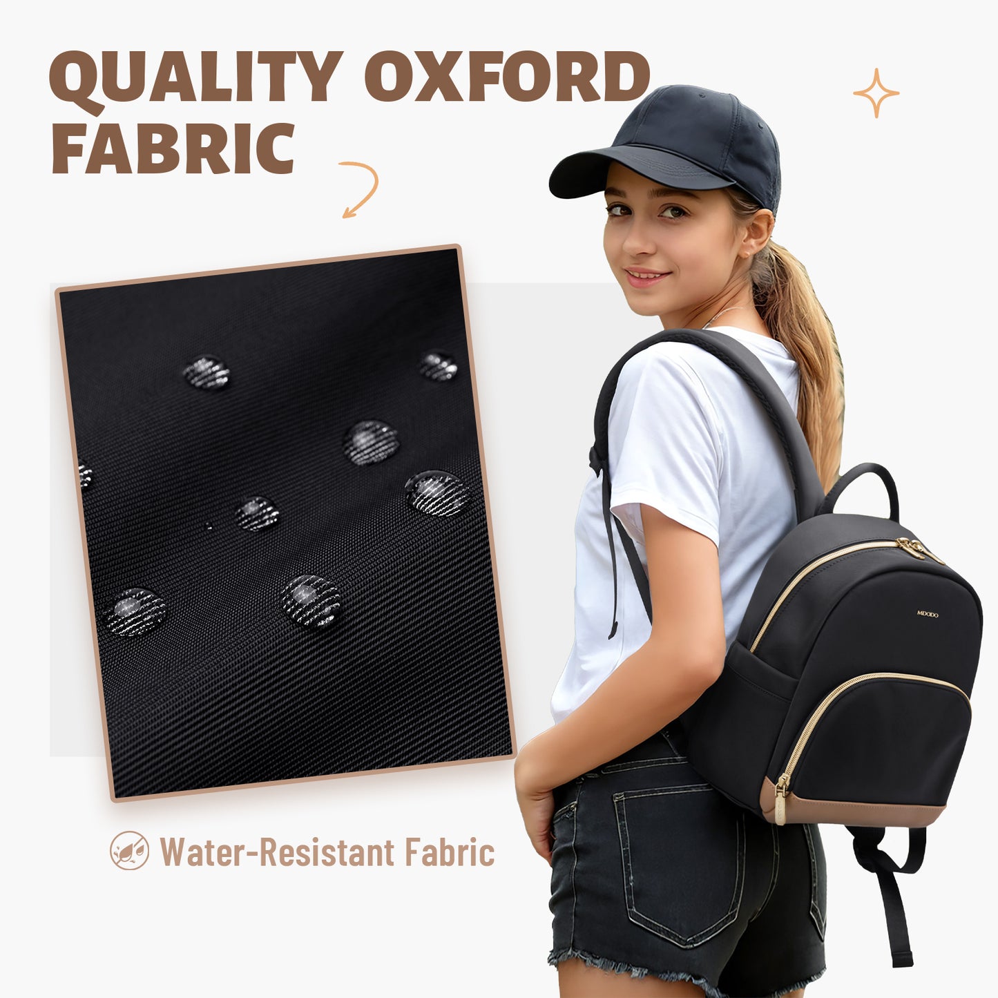 MDODO Small Knapsacks Lightweight Stylish Mini Backpack Daypack Purses Cute Bookbag for Casual College Travel Daily,fit 10.9Inch iPad