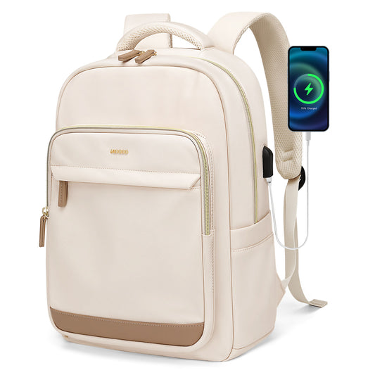 MDODO Laptop Backpack for Women,Backpacks, book bags, sports bags, bum bags, wallets and handbags,Beige