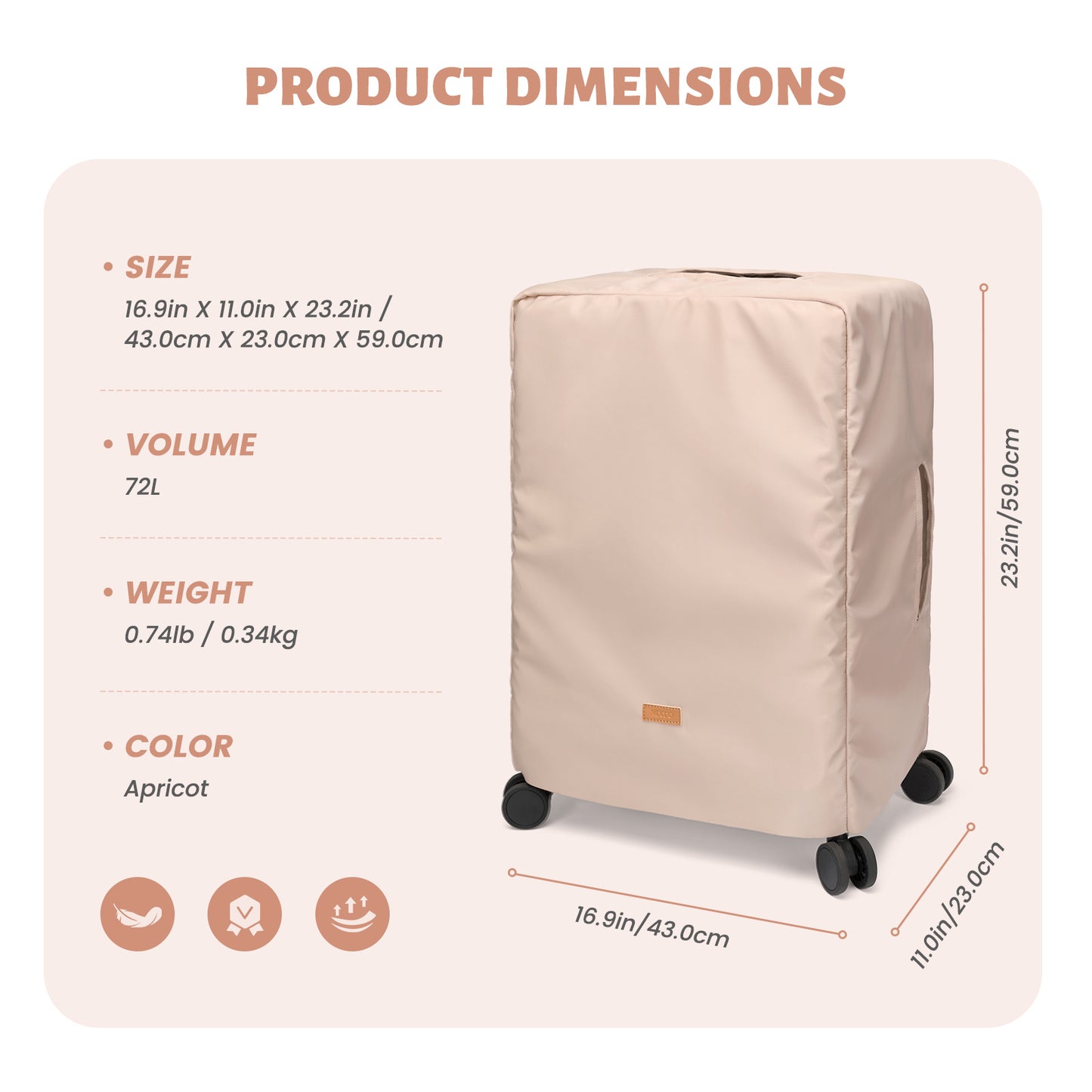 MDOOD fited protective covers for handbags, briefcases,valises, suitcases, and briefcase- ike portfolios