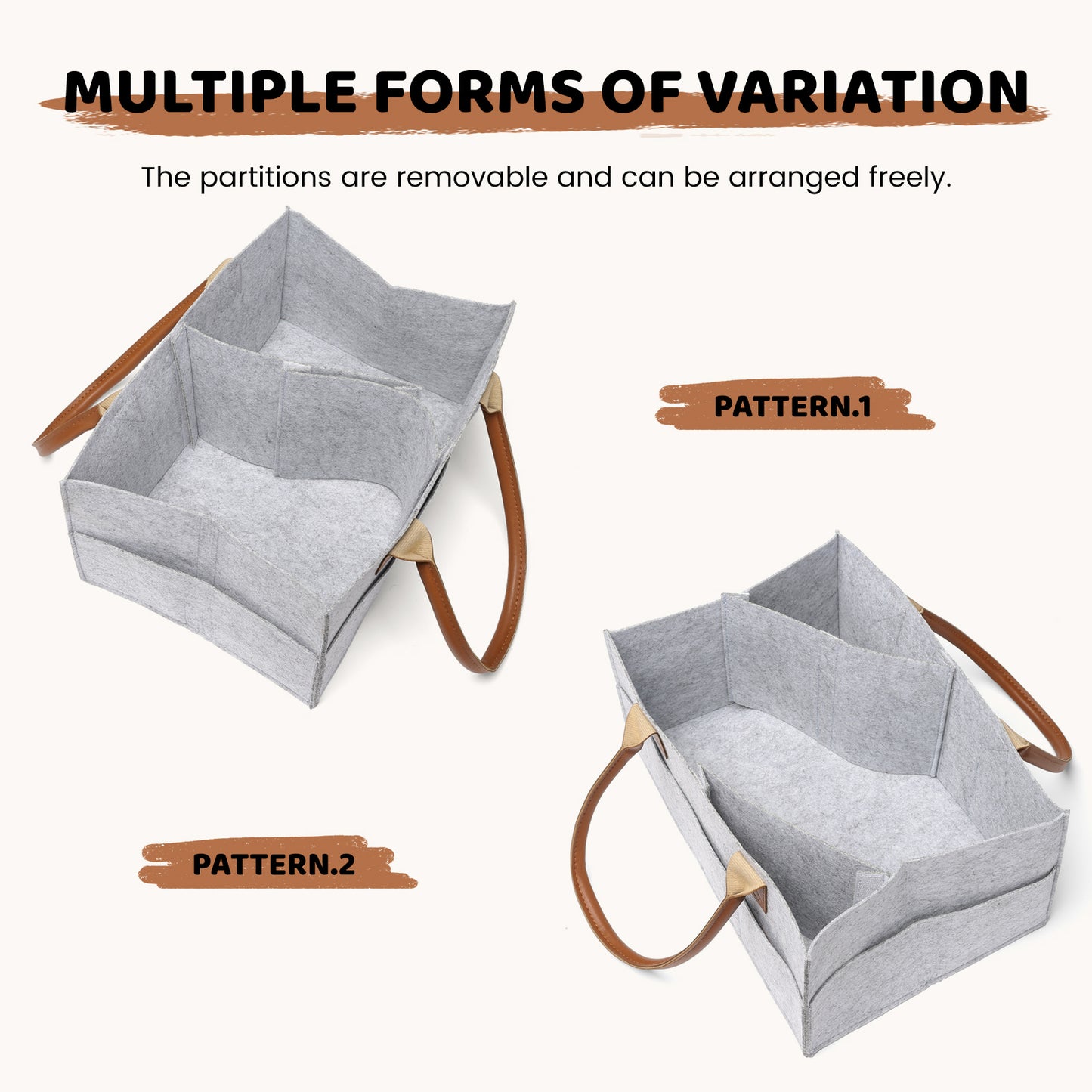 MDODO Bags for carrying babies' accessories Carry On Diaper Bags Movable Partition