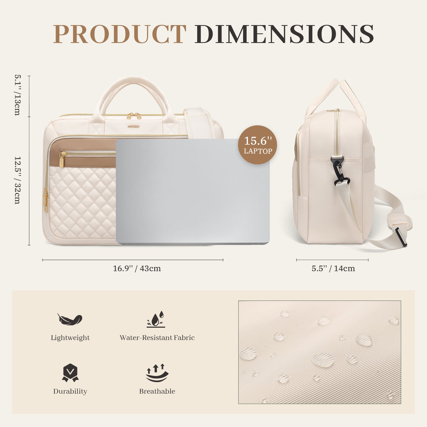 MDODO Fitted protective covers for handbags, briefcases, valises, suitcases, and briefcase-like portfolios Laptop bag