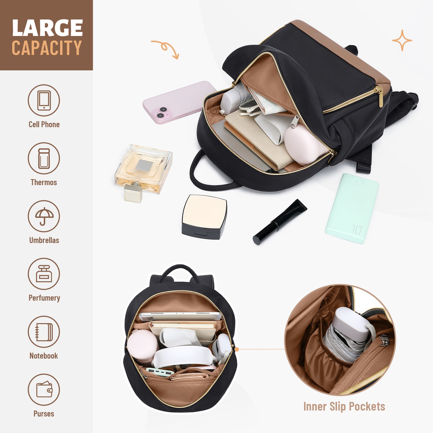MDODO Small Knapsacks Lightweight Stylish Mini Backpack Daypack Purses Cute Bookbag for Casual College Travel Daily,fit 10.9Inch iPad